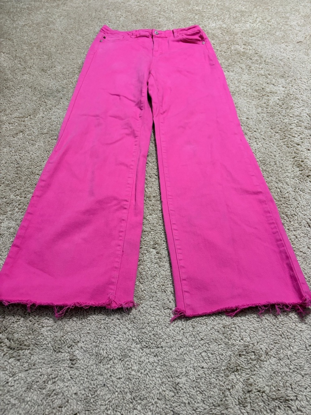 Judy Blue Hot Pink Wide Leg Jeans - Picture 2 of 7